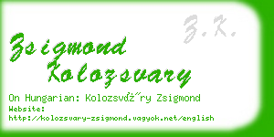 zsigmond kolozsvary business card